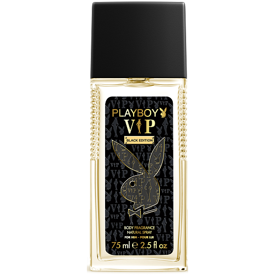Playboy Vip Black Edition for Him perfumed deodorant glass for men 75 ml