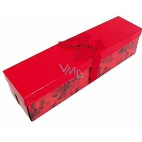 Angel Folding gift box with ribbon for a bottle of red roses, 34 x 9.5 x 9.5 cm