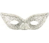 Mask with glitter cat eyes Silver suitable for adults 1 piece