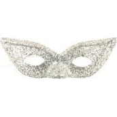 Mask with glitter cat eyes Silver suitable for adults 1 piece