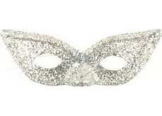 Mask with glitter cat eyes Silver suitable for adults 1 piece