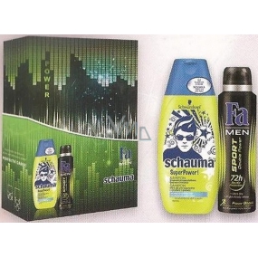 Schauma Teen Superpower Hair Shampoo 250 ml + Sport Double Power Deodorant Spray 150 ml, cosmetic set for men