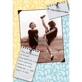 Albi Playing greeting card for the envelope For birthday Two exercisers Hold dances, movement Jan Werich 14.8 x 21 cm