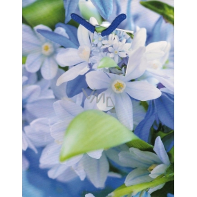 Nekupto Gift paper bag 23 x 18 x 10 cm Blue white flowers 1 piece 983 40 BM