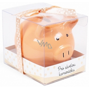 Albi Piggy bank small For a great friend orange 7 cm × 6.5 cm × 7.3 cm