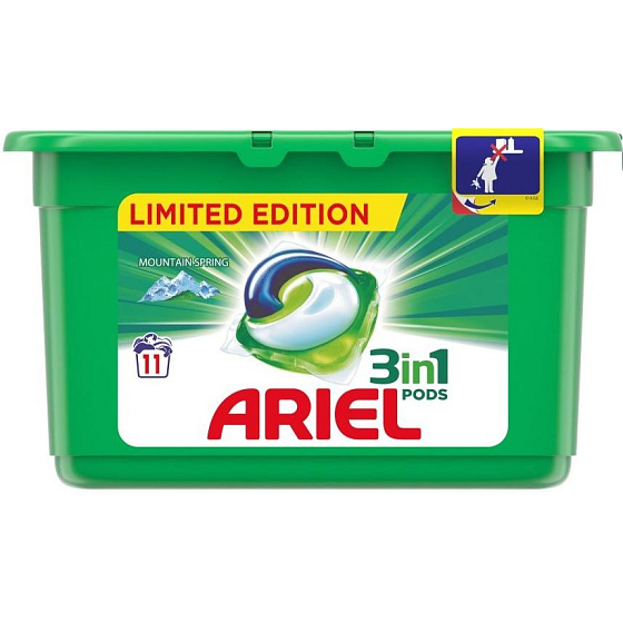 Ariel 3in1 Mountain Spring gel capsules for washing clothes 11 pieces 297 g