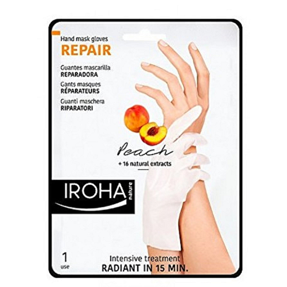 Iroha Repair Regenerating mask for hands and nails with peach serum 2 x 9 ml