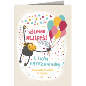Nekupto Playing card for birthday Special with effects Balloons 156 x 223 mm