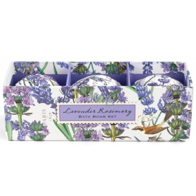 Michel Design Works Lavender and rosemary luxury set of sparkling bath balls with a relaxing warm scent 3 x 50 g, cosmetic set