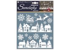White stickers with glitter 23x18 cm, houses 10360 7817