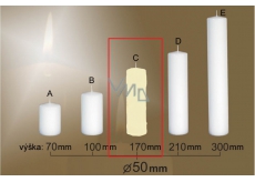 CANDLE CYLINDER.50x170 Ivory 6101