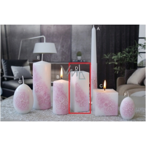 Lima Flower candle pink prism 45 x 120 mm 1 piece