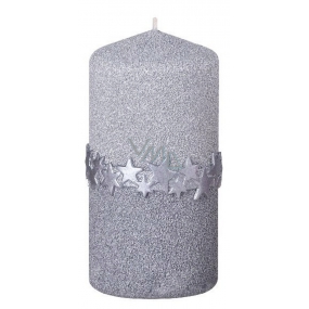 Arome Star ribbon candle silver cylinder 60 x 120 mm 260 g