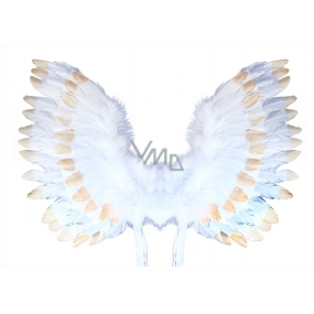 Angel wings with feathers white-gold 67 x 46 cm