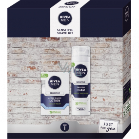 Nivea Men Sensitive Shave Kit aftershave 100 ml + shaving foam 200 ml, cosmetic set for men