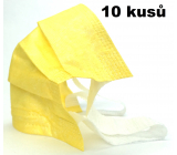 Veil 3 layers protective medical non-woven disposable, low breathing resistance 10 pieces yellow 99% with wide rubber bands