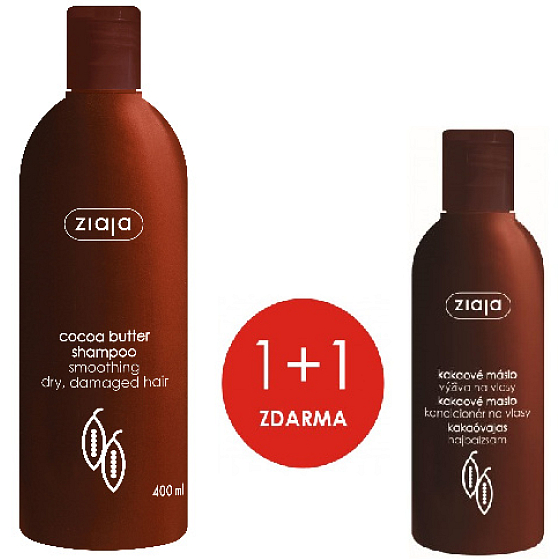 Ziaja Cocoa butter smoothing hair shampoo 400 ml + hair conditioner 200 ml, duopack