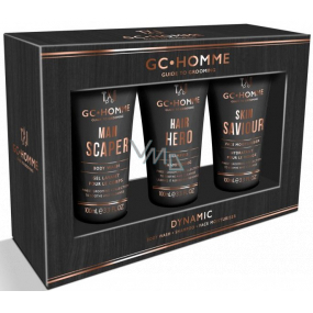 Grace Cole Dynamic shower gel 100 ml + hair shampoo 100 ml + moisturizing face cream 100 ml, cosmetic set for men
