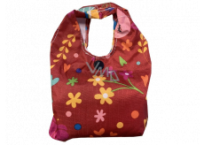 Nekupto Shopping bag folding Bordeaux with birds 33 x 39 cm