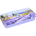 Esprit Provence Lavender toilet soap 60 g + scented bag + hand cream 30 ml + tin box with a picture of lavender rows, cosmetic set for women