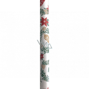 Nekupto Gift wrapping paper Christmas 70 x 200 cm White poinsettia