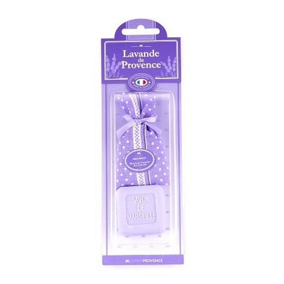 Esprit Provence Lavender toilet soap 25 g + lavender fragrance bag with dots, cosmetic set for women