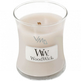 WoodWick Smoked Jasmine scented candle with wooden wick and lid glass small 85 g