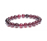 Garnet red elastic bracelet, ball 8 mm / 16-17 cm, stone of fire, love