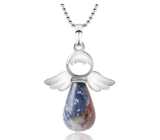 Quartz / Sodalite Angel pendant natural stone 4,2 x 3 cm, communication stone