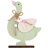 Green wooden goose with bow 19 cm