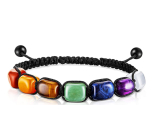 7 chakras healing bead bracelet handmade from braided strings, black