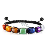 7 chakras healing bead bracelet handmade from braided strings, black