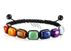 7 chakras healing bead bracelet handmade from braided strings, black