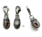 Charm Sterling silver 925 Scarab, animal bracelet pendant