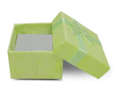 Gift box with jewelry sponge and light green ribbon 4 x 4 x 2.5 cm 1 piece