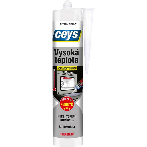 Ceys High Temperature Acetate Silicone, Black, 280 ml