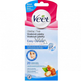 Veet Wax strips with a face strip 20 pieces + Pefect Finish napkins 4 pieces