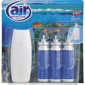 Air Menline Aqua World air freshener dispenser and refill 3× 15 ml