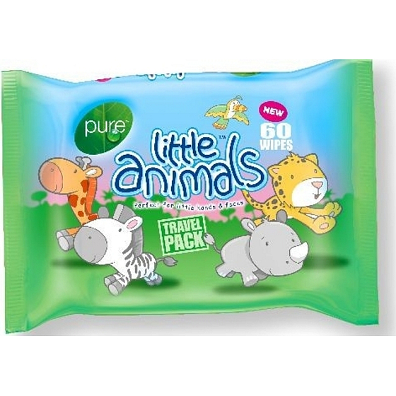 Pure Little Animals cleansing wipes for hands and face 60 pieces