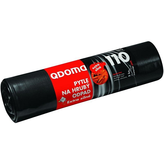 QDoma Rough waste bags black extra thick 110 liters, 60 x 110 cm, 5 pieces