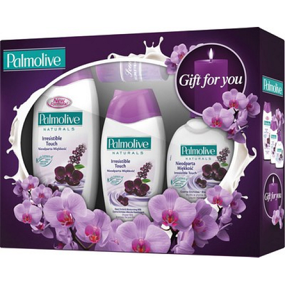 Palmolive Orchid bouquet shower gel 250 ml + foam 500ml + soap 300 ml + candle, cosmetic set