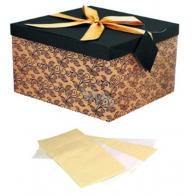 Angel Folding gift box with ribbon dark brown with beige L 22 x 22 x 13 cm 1 piece