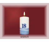 Lima Jubilee 18 years candle white decorated cylinder 50 x 100 mm 1 piece