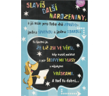 Albi Playing card in the envelope For the birthday Dog with a banner Verona for everything can time 14.8 x 21 cm