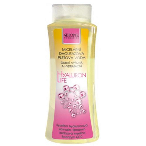 Bione Cosmetics Hyaluron Life with Hyaluronic Acid Micellar Two-Phase Facial Water for All Skin Types 255 ml