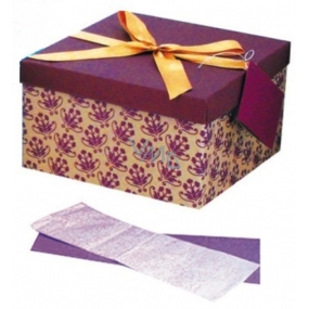Anděl Folding gift box with ribbon year-round yellow-purple 22 x 22 x 13 cm