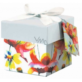 Angel Folding gift box with ribbon Flowers 7 x 7 x 7 cm