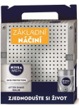 Nivea Men Silver Protect gel na holení 200 ml + balzám po holení 100 ml + kuličkový antiperspirant 50 ml + Men Krém 150 ml, dárková sada