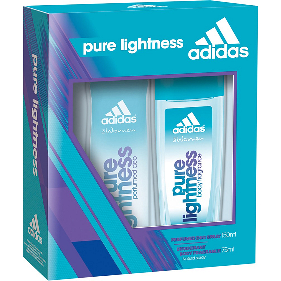 Adidas Pure Lightness perfumed deodorant glass for women 75 ml + deodorant spray for women 150 ml, cosmetic set