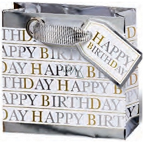 BSB Luxury gift paper bag 23 x 19 x 9 cm Happy Birthday white LDT 378-A5